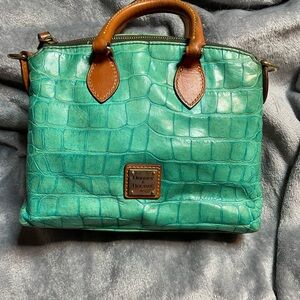 Dooney & Bourke Turquoise Croc-Embossed Satchel